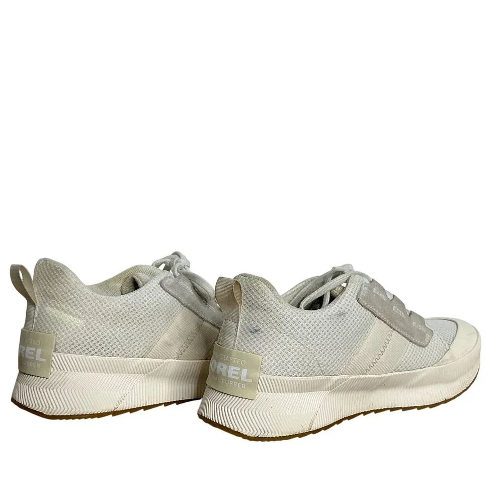 Sorel Womens Mesh Suede Sneakers Size‎ 8 Cream Lace Up Minimalist Athleisure